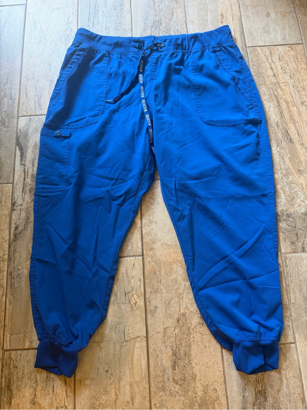 Med Couture Women's Royal Blue Drawstring Jogger Scrub  Pants